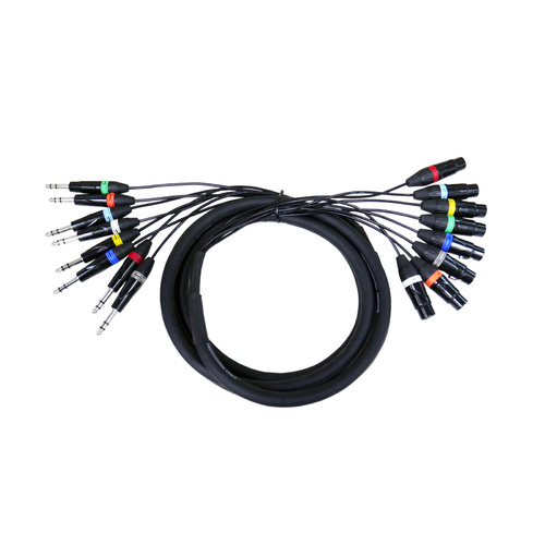 BravoPro PM008B-03 3M 8-way Multicore 3-pin XLR Female to 6.35mm TRS Jack Plug
