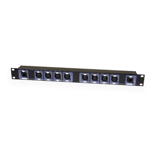 BravoPro PSS005 2 Circuit Cat 5/5e/6 Breakout to 4 x XLR3 Female 1RU Rack Mount