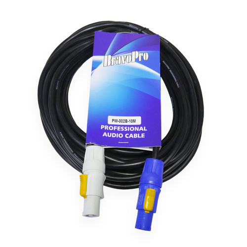 BravoPro PW002B-10  10m Neutrik PowerCON NAC3FCA to Neutrik PowerCON  NAC3FCB Link Cable