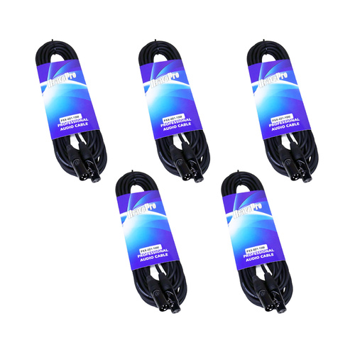 BravoPro PXX001-10 10M Microphone Cable 3-pin XLR Male to 3-pin XLR Female x5