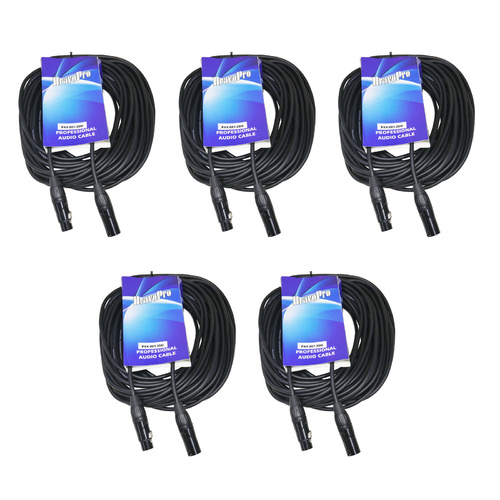 BravoPro PXX001-20 20M Microphone Cable 3-pin XLR Male to 3-pin XLR Female x5