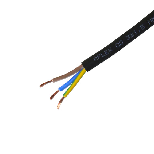 Black 3 Core 15 Amp 240v Flex  - Per Metre