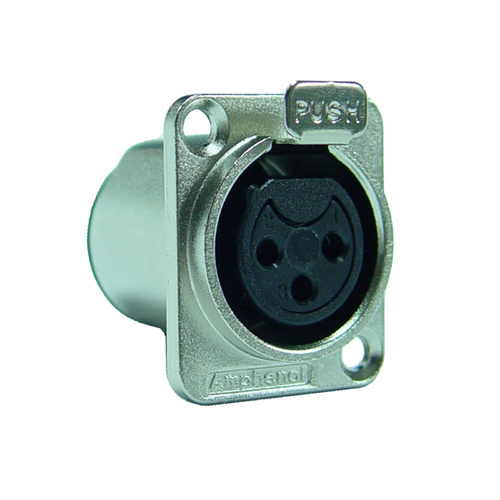 Amphenol AC3FDZ 3-pin XLR-D Female Panel Mount Connector