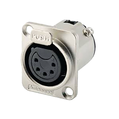 Amphenol AC5FDZ 5-pin Female XLR-D Panel Mount Connector