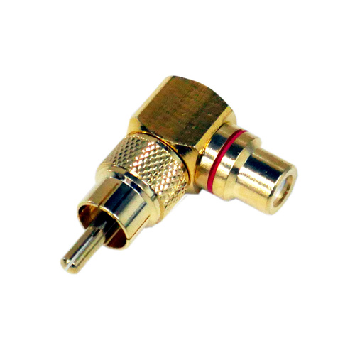 Right Angle RCA Plug to RCA Socket Adaptor