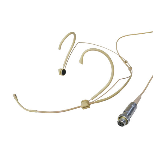BravoPro MS118 Cardioid Theatre Headset Condenser Mic Beige with Lightweight Frame & 5mm Capsule - TA4F Mipro Connection