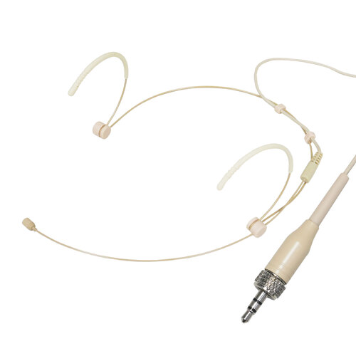 BravoPro Theatre Headworn Mic Omni Condenser Super Lightweight 4mm Capsule Beige - suitable for 3.5mm Sennheiser Connection