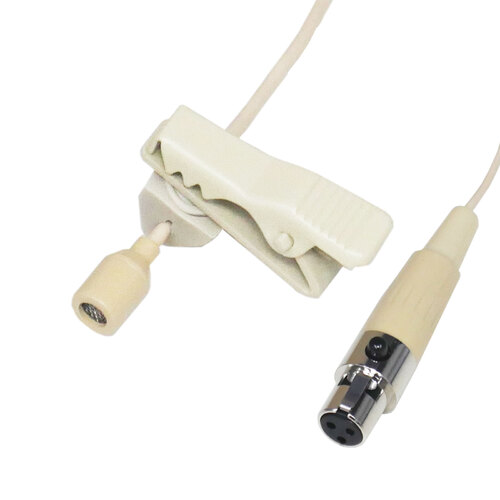 BravoPro Omni Directional Lavalier Condenser Microphone with 4mm Capsule Beige - TA3F suitable for AKG Connection