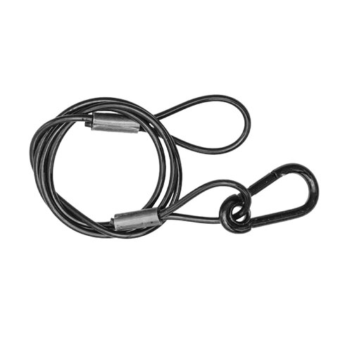Eventec SW3X800PB - 3mm Steel Safety Wire, 760mm Long Black PVC Coated - WLL 40Kg