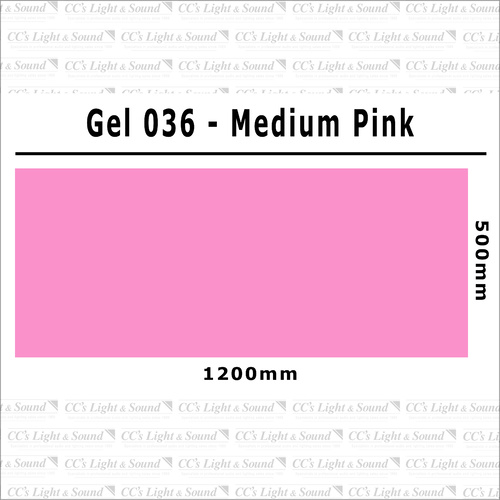Clear Color 036 Filter Sheet - Medium Pink
