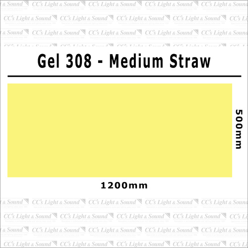 Clear Color 308 Filter Sheet - Medium Straw