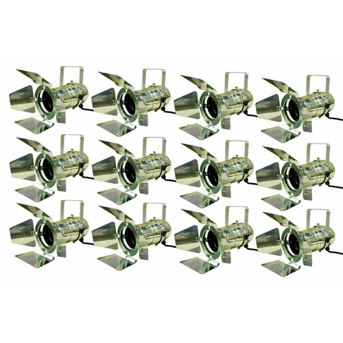 BravoPro Par-30 LED Par Can with Barndoor x12 - Silver
