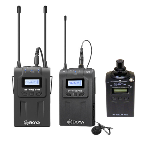 Boya WM8 PRO UHF Wireless Microphone System with Plug-On & Beltpack Transmitters