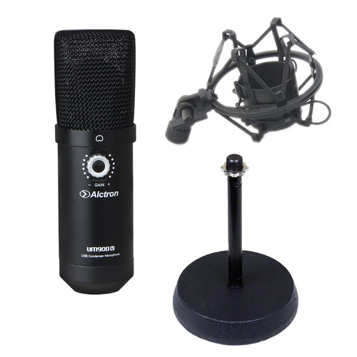 Alctron UM900V USB Podcaster Microphone with Shock Mount and Stand