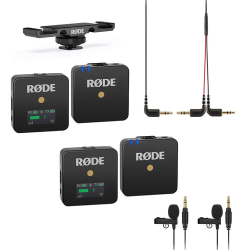 Rode Wireless & Lav GO Bundle with DCS1 Dual Cold Shoe Mount & SC11 Adaptor