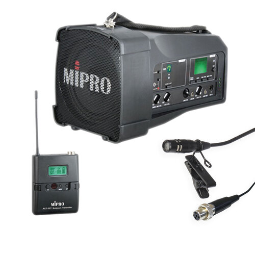 Mipro MA100SB Portable Battery PA with Bluetooth, Beltpack Transmitter & Lapel Mic