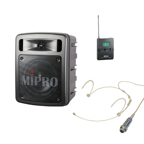 Mipro MA303SB 60w Portable PA with Beltpack Transmitter and Headworn Microphone