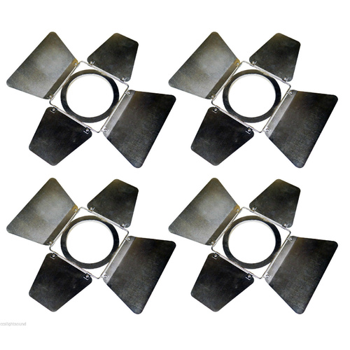 166mm Barndoor with Round Mounting x4 - Silver