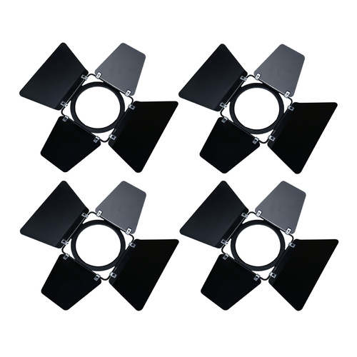 Barndoor with Round 170mm Diameter Mounting - Black x4