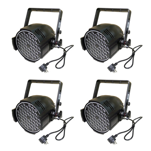 LED Studio-Par RGBW with 54 x 3w LED's Double Yoke and Piggy-Back Plug x4