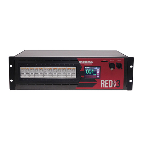 LSC RED-3 12-Channel 3RU Rackmount Dimmer with 32A 3-Phase Plug-Top and Tail
