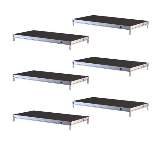RATstands SpeedDeck Portable Drum Riser 6x 1M x 0.5M x 300mm High Platforms