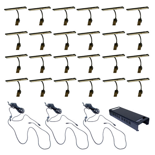 RATstands Apollo LED Clip-On Light x24 with 1 x DMX Power Supply and Cable Set
