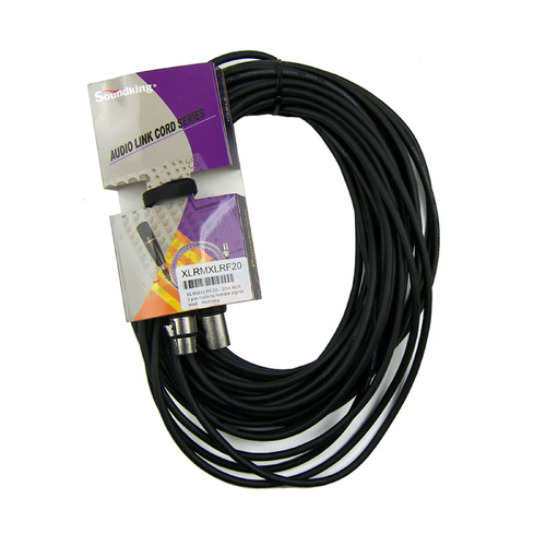 SoundKing XLRMXLRF20 20M Microphone Cable 3-pin XLR Male to 3-pin XLR Female