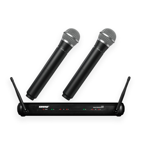 Shure SVX288PG58 2-Channel Wireless Microphone System with 2 x PG58 Handheld Microphones